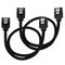 Corsair Premium Sleeved SATA-Kabel, schwarz 30cm - 2er Pack