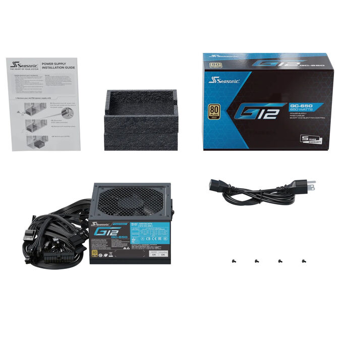 Seasonic G12 GC 80 PLUS Gold Netzteil - 650 Watt, schwarz image number 6
