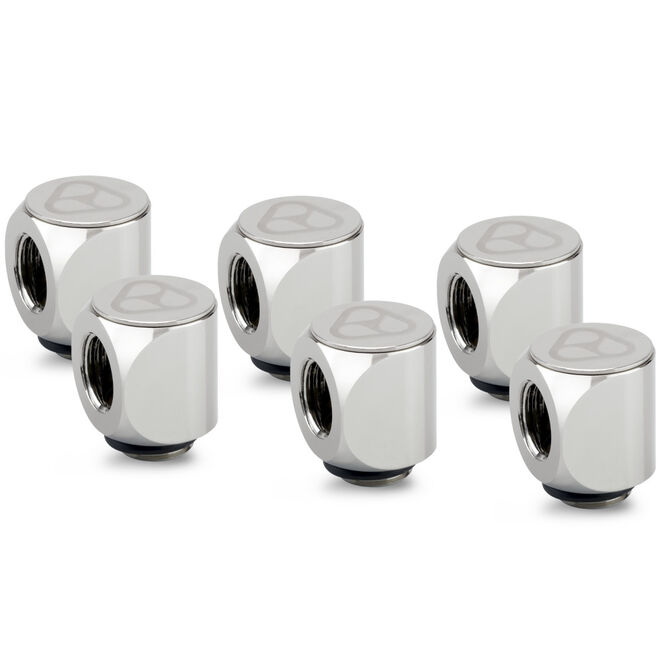 Thermal Grizzly DeltaMate Rotary Fitting - 90 Degrees, Gloss Nickel, Pack of 6 image number 0