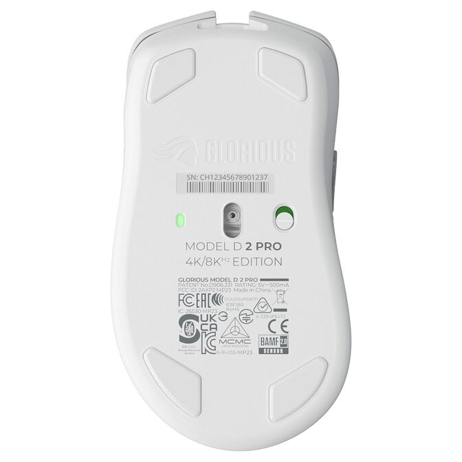 Glorious Model D 2 PRO 4K/8KHz Edition Wireless Gaming Mouse - white image number 6