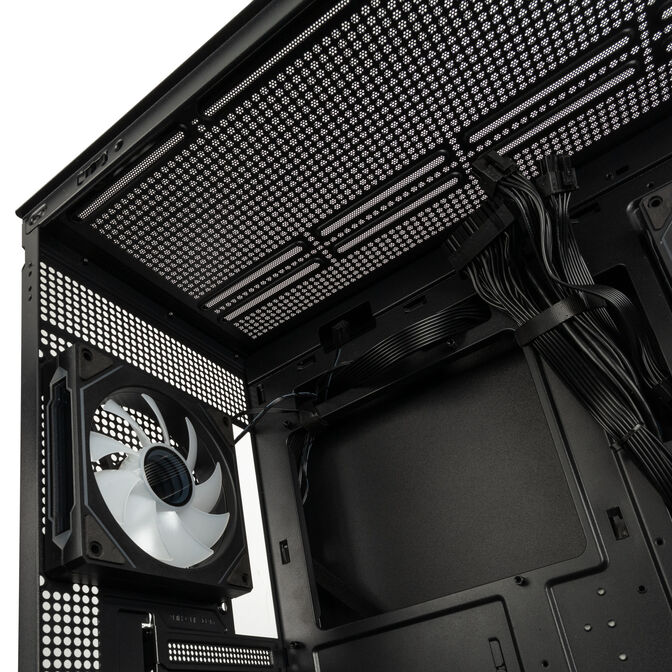 GSI SmartAssembly ARGB Glass Micro-ATX PC case, mid tower, Micro-ATX, Tempered Glass - black, 750 watts Gold power supply image number 9