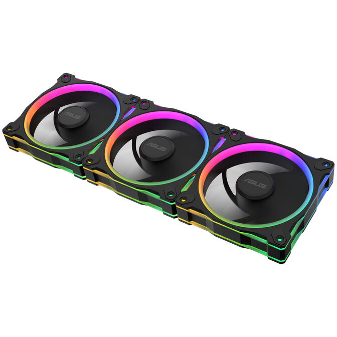 ASUS Prime MR120 ARGB-L&uuml;fter, PWM, Reverse - 120mm, schwarz, 3er-Pack image number 0