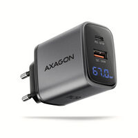AXAGON ACU-PQ67D GaN Charger, USB-C Power Delivery 3, USB-A Quick Charge 4 - grey