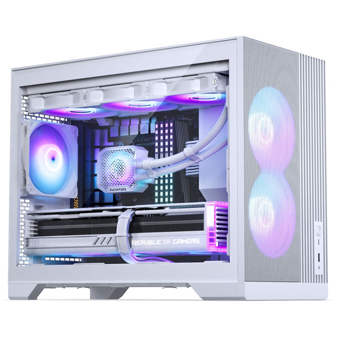 Phanteks XT M3 PC-Geh&auml;use, Mini-Geh&auml;use, mATX, RGB, Tempered Glass - inklusive 3x 120-mm-L&uuml;fter, wei&szlig; image number 2
