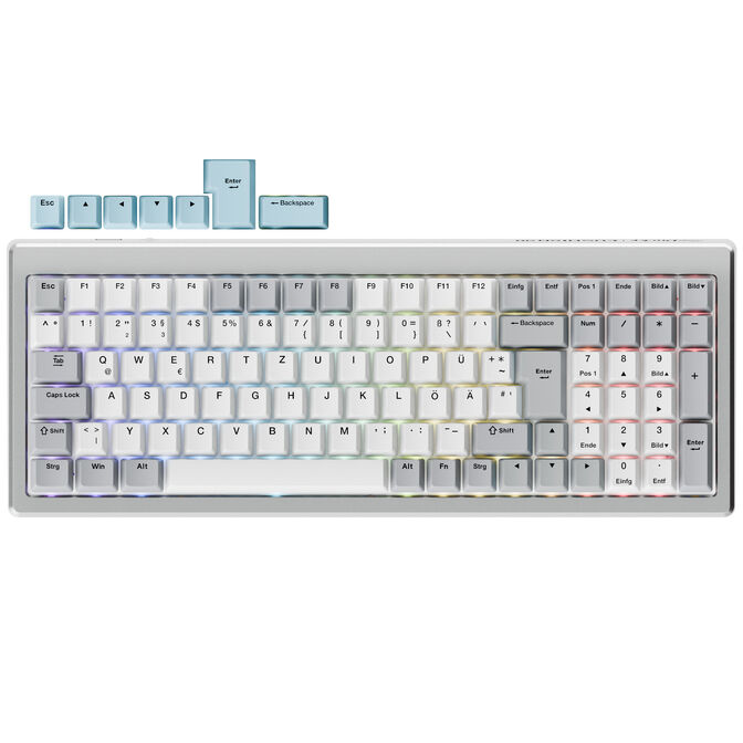 Ducky Cushion 98 Silver DE Layout Ducky Silent Red Switch image number 5