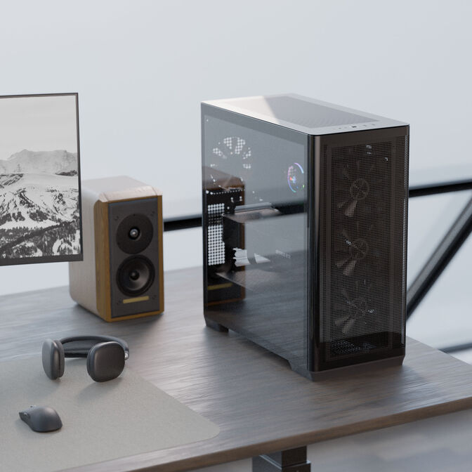 APNX Creator C1-R PC-Geh&auml;use, Midi-Tower, ATX, Tempered Glass - schwarz image number 4