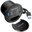 Graugear Tisch-HUB, USB 3.0 2x Type-A / 1x Type-C, Audioanschluss, 60 mm image number null