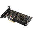 AXAGON PCEM2-DC PCIe-3.0-x4-Adapter, 1x M.2-NVMe, 1x M.2-SATA, bis 22110 - aktive K&uuml;hlung image number null