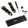 Akasa external USB 3.1 M.2 SSD aluminium case - black image number null
