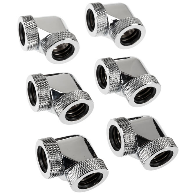 Raijintek Pelias D160906, 16mm, 90 Grad Adapter - 6er-Pack, silber image number 0