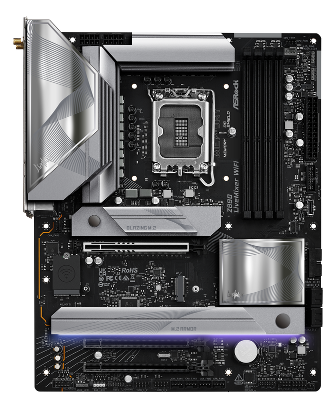 ASRock Z890 LiveMixer WiFi, Intel Z890 Mainboard, Sockel LGA 1851, Intel Z890, ATX, DDR5 image number 3