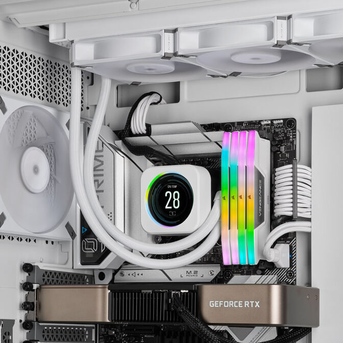 Corsair Vengeance RGB DDR5-6000 RAM, CL36, XMP - 32 GB Dual-Kit, white image number 7