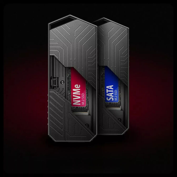 AXAGON EEM2-GAM M.2-NVMe/SATA-Geh&auml;use, USB-C 3.1, 10Gbit/s - Aluminium, schwarz image number 3