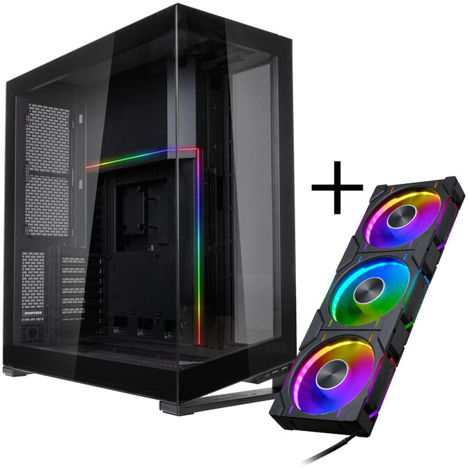 Phanteks NV7 E-ATX-Geh&auml;use, Tempered Glass, ARGB + D30 PWM Regular Airflow D-RGB L&uuml;fter, 3er Pack - 120mm, schwarz image number 0