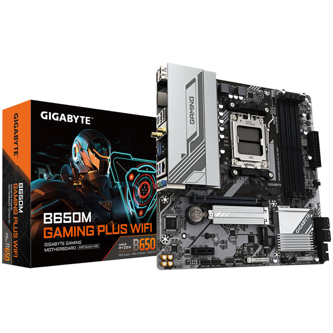 GIGABYTE B650M Gaming Plus WiFi Motherboard, Socket AM5, AMD B650, Micro-ATX, DDR5 image number 0
