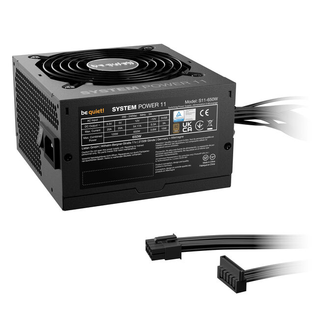 be quiet! System Power 11 80 PLUS Bronze Netzteil, ATX 3.1, PCIe 5.1 - 650 Watt, schwarz image number 1