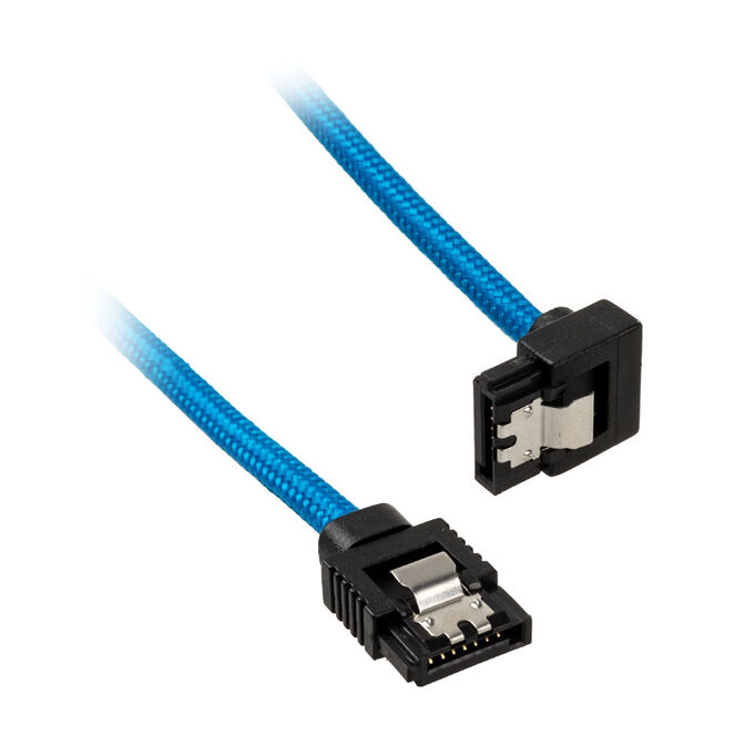 Corsair Premium Sleeved SATA-Kabel gewinkelt, blau 60cm - 2er Pack image number 2