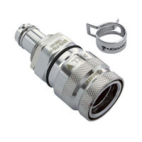 Koolance QDT3 Viton Female Quick Disconnect No-Spill Coupling, Panel Barb for ID 10mm (3/8in)