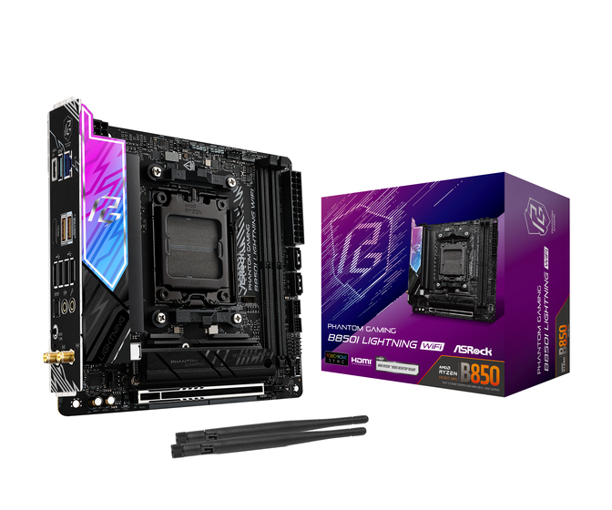 ASROCK B850I Lightning WiFi Mainboard, Sockel AM5, AMD B850, Mini-ITX, DDR5 image number 0
