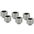 Thermal Grizzly DeltaMate Fitting, Messing, G1/4&rdquo;-Gewinde - nickel, HT14, 6er-Pack image number null