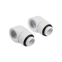 Corsair Hydro X Series Adapter 90 Grad G1/4 Zoll AG auf G1/4 Zoll IG - 2er Pack, drehbar, wei&szlig;
