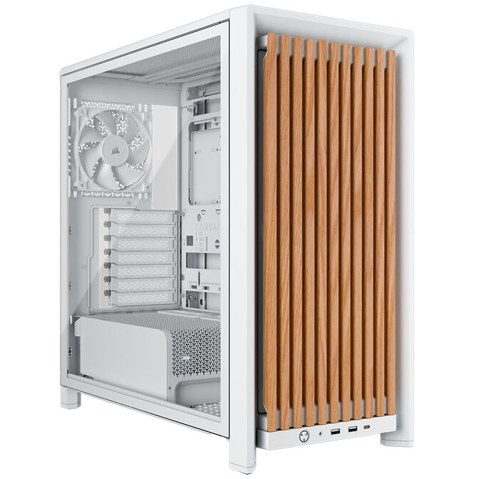 Corsair FRAME 4000D RS Wood PC Case, Mid Tower, E-ATX - Wood, white image number 0
