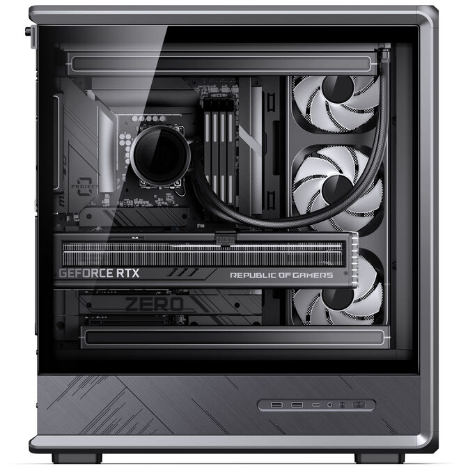 Jonsbo D401 PC Case, Mid-Tower, ATX, Tempered Glass - black image number 8