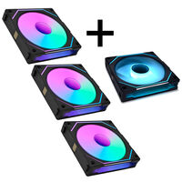 Lian Lian Li "4er Pack" - 3x UNI FAN SL-INF 120 ARGB Reverse Blade PWM L&uuml;fter & 1x Standard Blade, 120mm - schwarz (Ohne Controller)