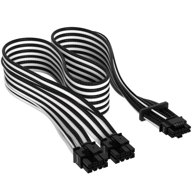 Corsair Premium Sleeved 12+4 Pin PCIe Gen5 12VHPWR 600W - schwarz/wei&szlig; image number 0