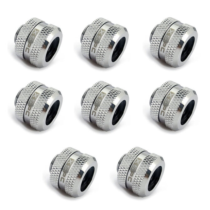 XSPC Anschluss G1/4" auf 14mm Hardtube, chrome - 8 St&uuml;ck image number 0