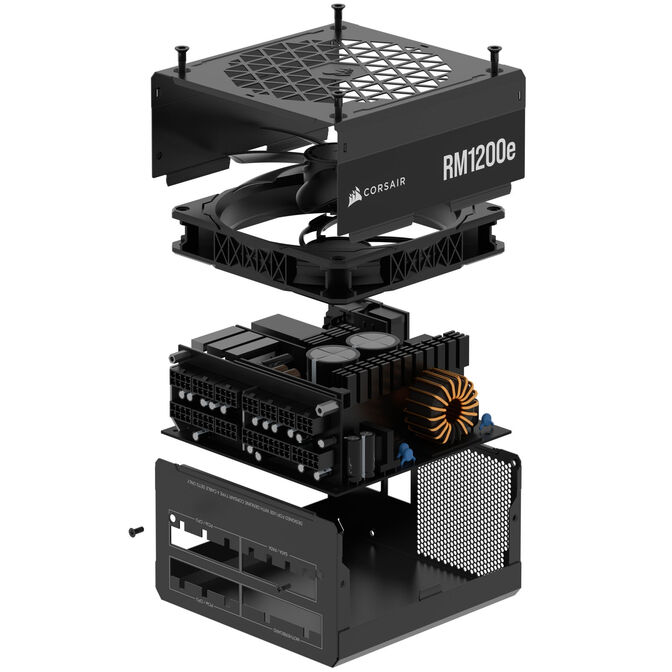Corsair RMe Series RM1200e 80 PLUS Gold power supply, modular, ATX 3.1, PCIe 5.1 - 1,200 watts, black image number 6