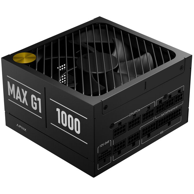 APNX MAX G1 1,000W 80 PLUS Gold Power Supply, ATX 3.1, PCIe 5.1, fully modular, compact - 1,000 Watts, black image number 1
