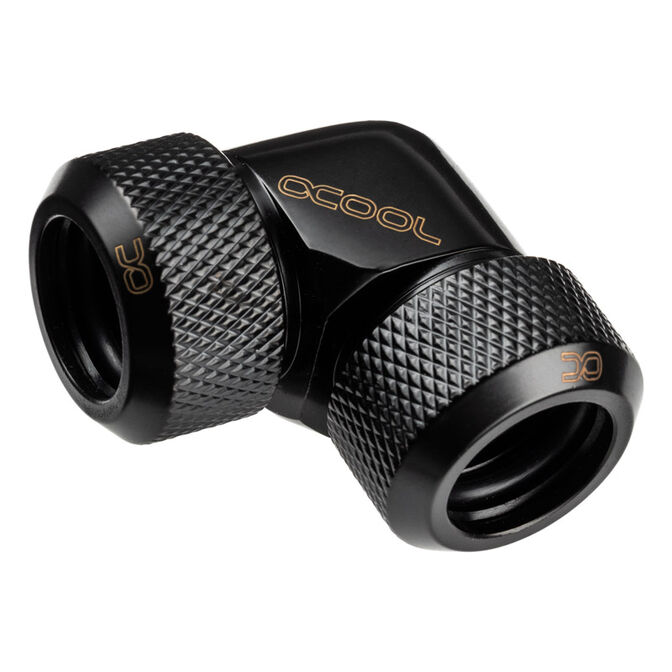 Alphacool Eiszapfen 13mm Hardtube Anschraubt&uuml;lle 90 Grad L-Verbinder Acryl- Messingrohre - schwarz image number 0