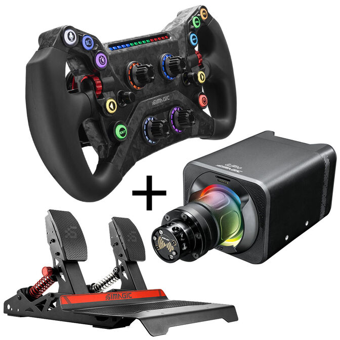 Simagic Simracing-Einsteiger-Bundle, Lenkrad, Wheelbase, Pedalset - schwarz image number 0
