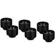 Thermal Grizzly DeltaMate Kompressions-Fitting, Messing, G1/4"-Gewinde - schwarz, ST16, 6er-Pack image number null