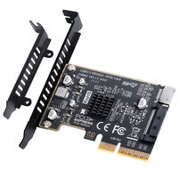 Graugear G-PCI-E-20G USB 3.2 Gen2x2 interne Erweiterungskarte, Type-E Key A, PCIe Gen4, 20 Gbit/s - schwarz