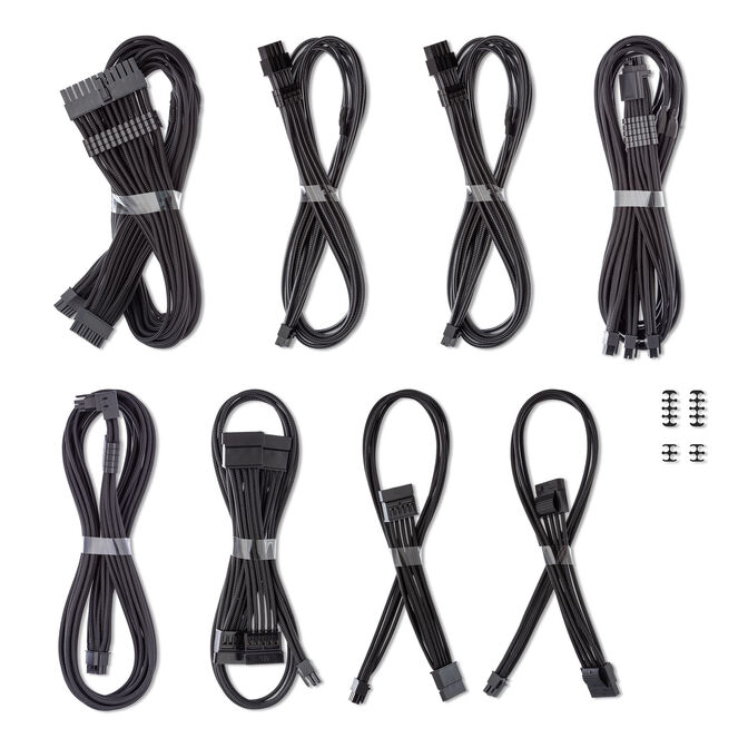 CableMod C-Series Pro ModMesh Cable Set, 2x 12V-2x6 Cable, StealthSense, for Corsair Type 5 RMx Shift PSUs - black, 65cm image number 3
