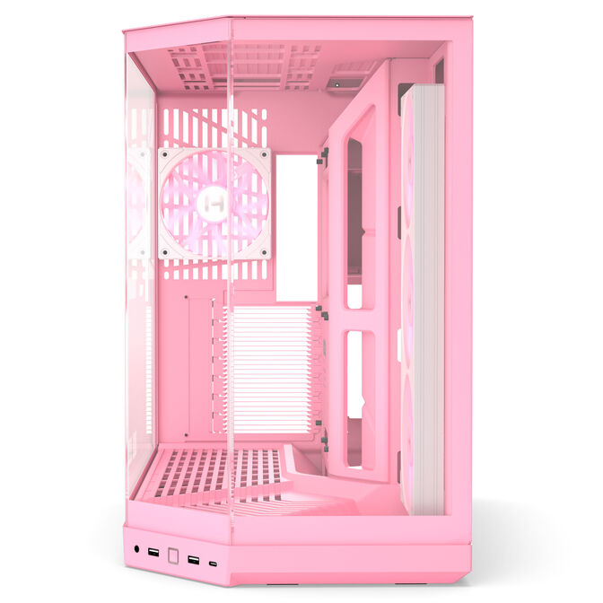 HYTE Y50 Midi-Tower PC-Geh&auml;use, E-ATX, Tempered Glass - Strawberry Milk image number 3