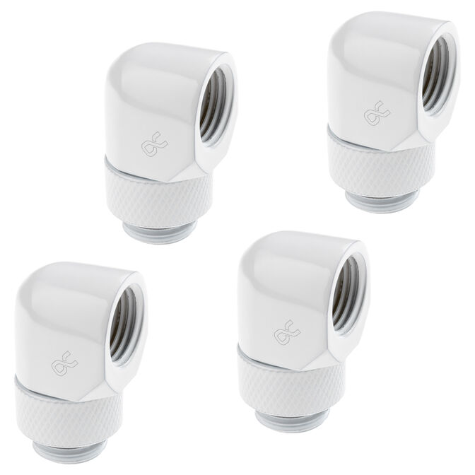 Alphacool Eisfrost L-connector rotatable G1/4 female to G1/4 female - 4 pieces white image number 0