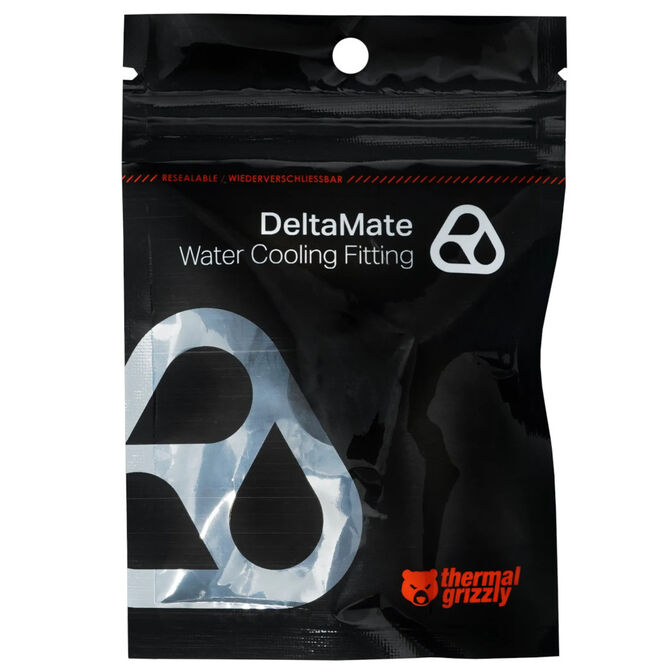 Thermal Grizzly DeltaMate Pass-Through Fitting, G1/4&rdquo; thread &ndash; black chrome-plated image number 4