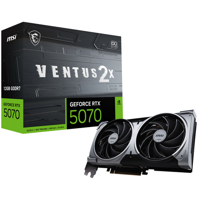 MSI GeForce RTX 5070 12G Ventus 2X OC, 12288 MB GDDR7 image number 0