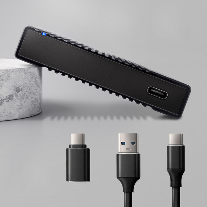 AXAGON EE25-GTR USB-C 3.2 Gen 2 - SATA 6G, 2.5" externes Festplattengeh&auml;use, geriffelt - schwarz image number 3