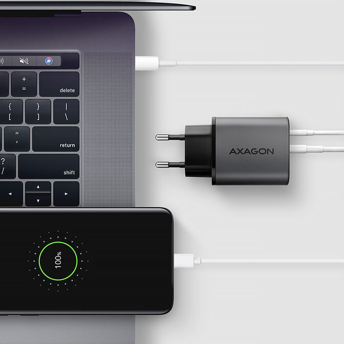 AXAGON ACU-PQ67 GaN Ladeger&auml;t, USB-C Power Delivery 3.0, USB-A Quick Carge 4 - grau image number 6