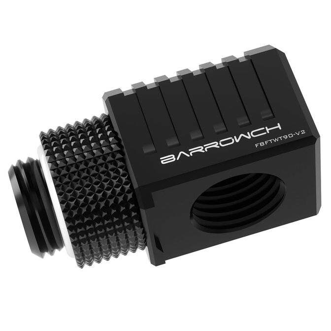 Barrow Special Adapter 90 Degree G1/4 Inch Male to G1/4 Inch Female - Black image number 0