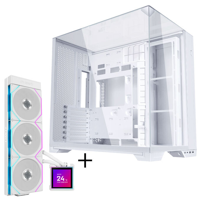 Lian Li O11 Vision Compact Case Bundle + HydroShift II LCD-S 360TL AiO - white image number 0