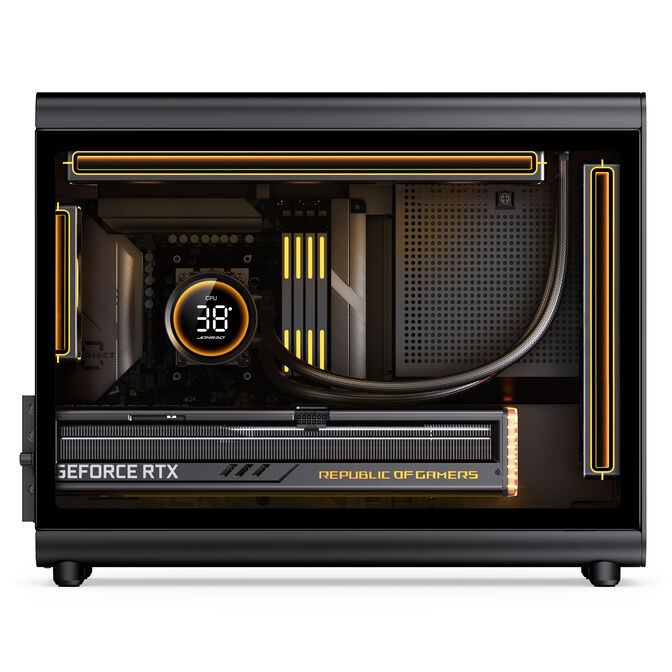 Jonsbo D33 Wood PC-Geh&auml;use, Micro-ATX Geh&auml;use, mATX, Tempered Glass - schwarz, Holz image number 12