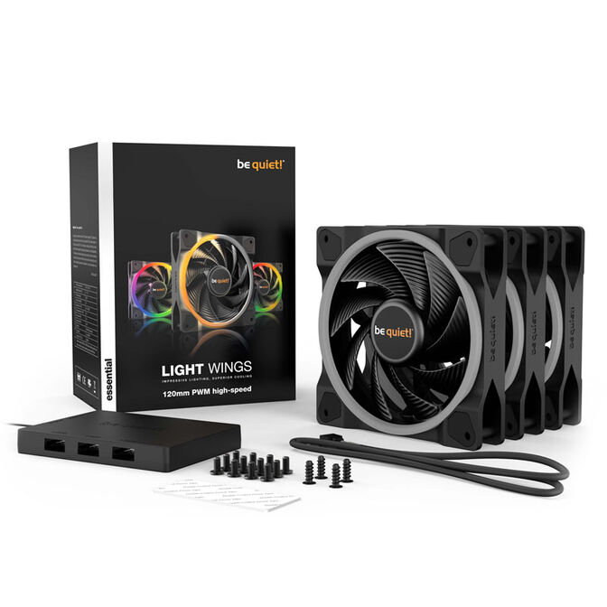 be quiet! Light Wings ARGB PWM L&uuml;fter Triple Pack - 120mm, schwarz, High Speed image number 5