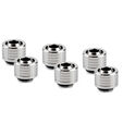 Thermal Grizzly DeltaMate Compression Fitting, Brass - Gloss Nickel, ST16, Pack of 6 image number null