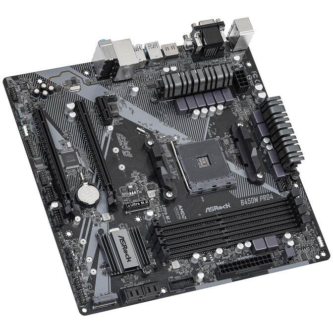 ASRock B450M PRO4 R2.0 Mainboard -B450-Chipsatz, Sockel AM4, DDR4 image number 4