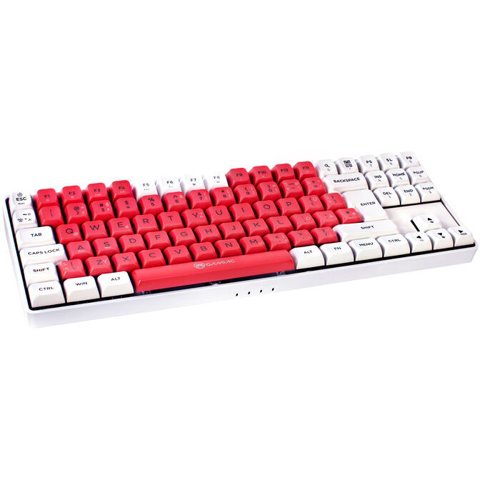 GAMIAC TKL90G Gaming Keyboard, Kailh Blue Switches, RGB - white/red image number 1